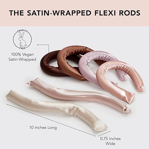 Miniatura 2 de Kitsch Rizador de cabello sin calor  Rizadores de cabello sin calor cubiertos de satén para cabello largo  Varillas flexibles para rizos sin calor