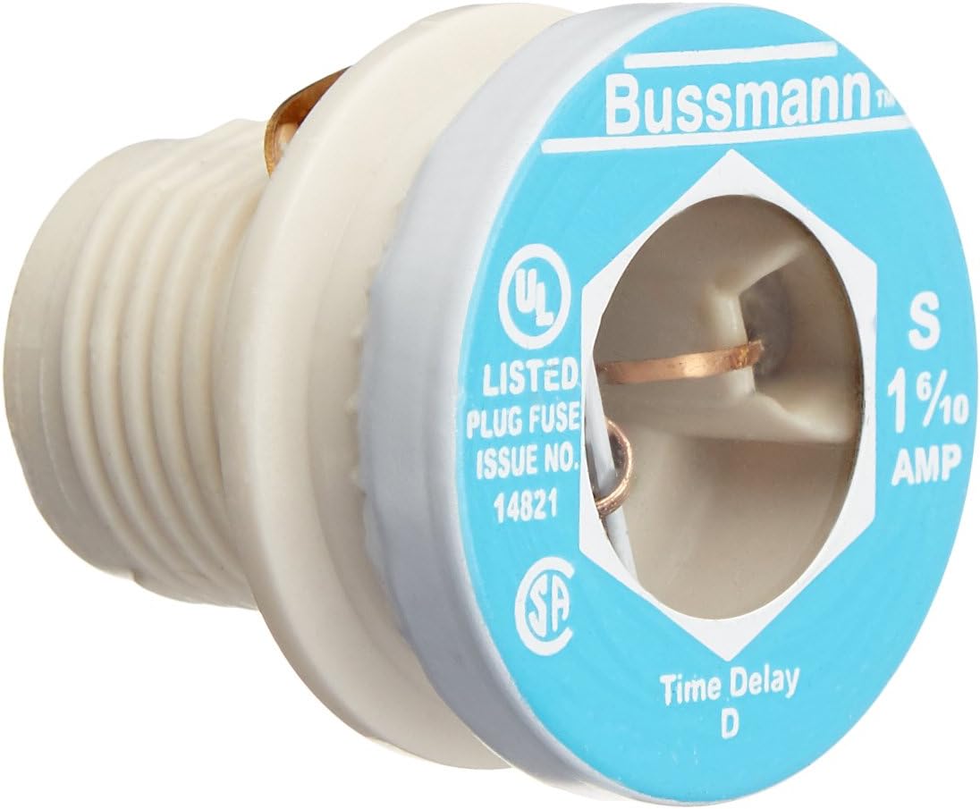 Bussmann S-1-6/10 1-6/10 Amp Type S Time-Delay Dual-Element Plug Fuse Rejection Base, 125V UL Listed, 4-Pack