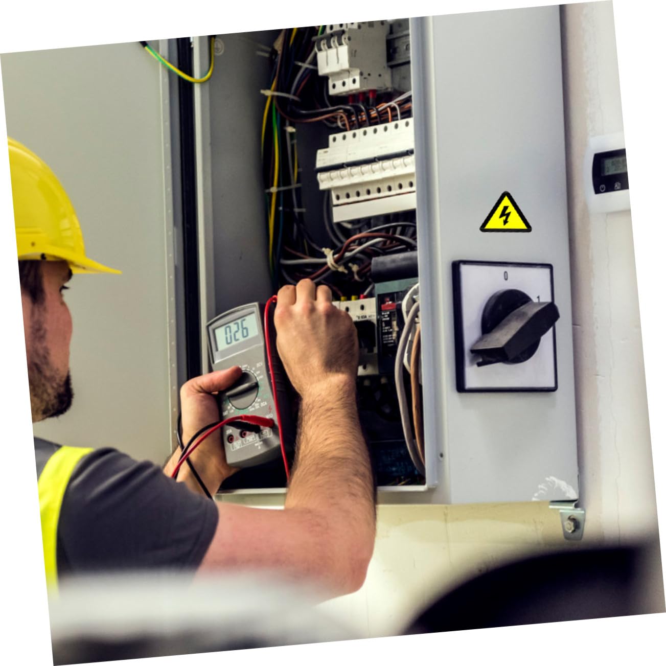 Ipetboom Lot de 20 Autocollants Adhésifs de Sécurité Jaune Pictogramme de Risque Électrique pour Panneau Électrique et Équipements Avertissement de Choc pour Chantier et Domicile