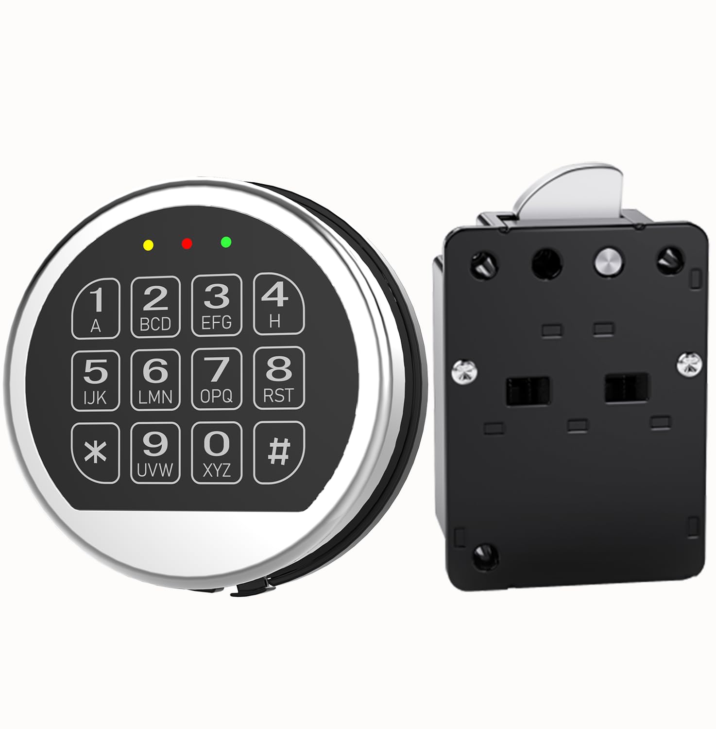 Cerradura electrónica de repuesto para pistola de seguridad con cerradura de perno oscilante, teclado digital cromado de alta seguridad, caja de seguridad ignífuga