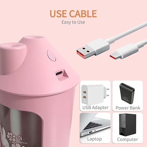 Miniatura 7 de Mipow x miffy BTA700M Humidificador de niebla fría para dormitorio, humidificador ultrasónico silencioso con luz nocturna, humidificadores de doble