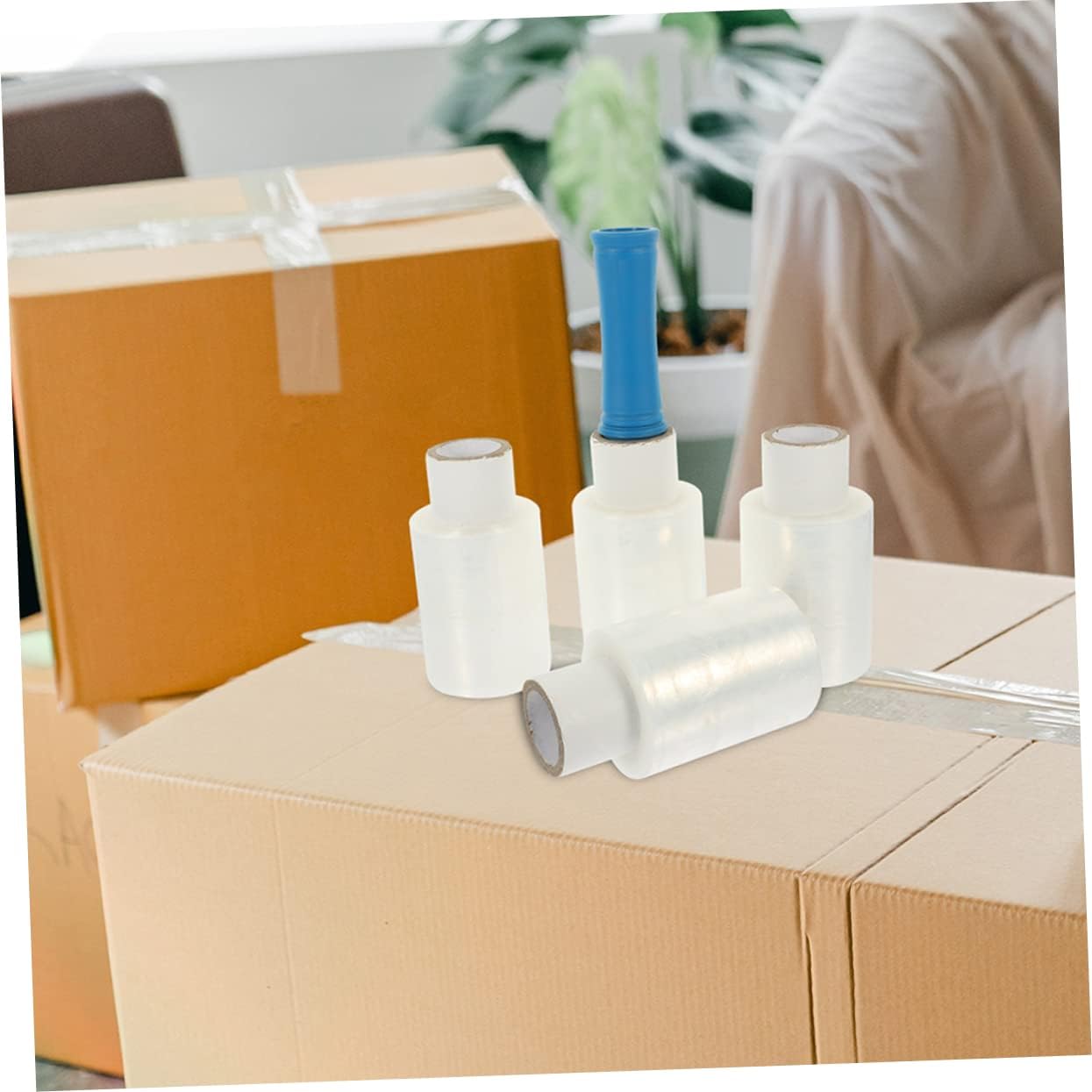 Self-Adhesive Stretch Wrap Film Handle Moving Packaging Industrial Use