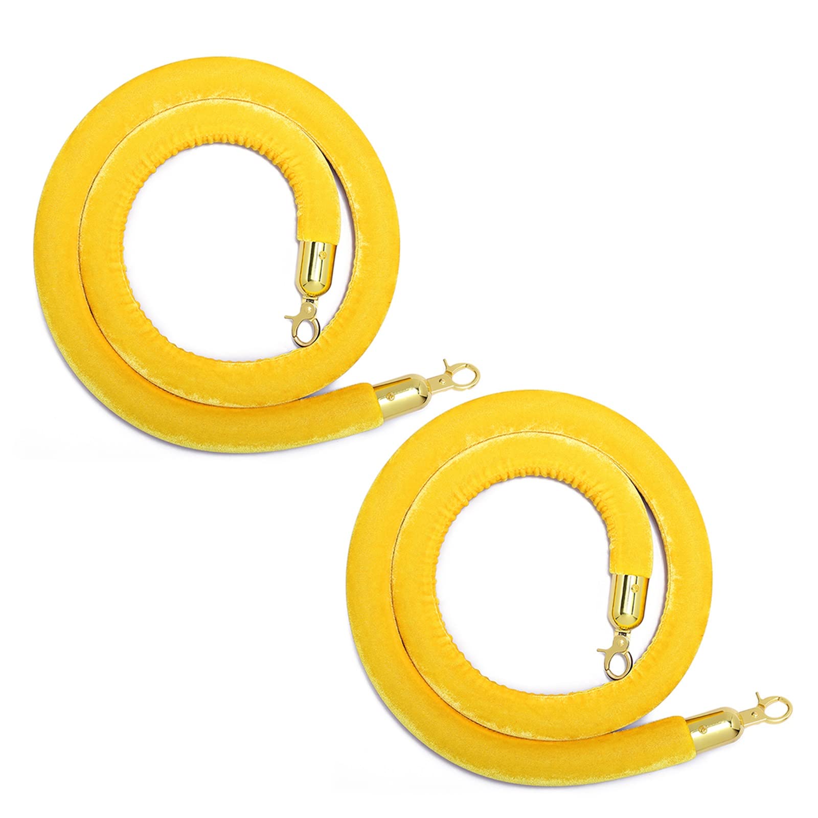 Lot de 2 bâtons de contrôle de foule en velours Jaune/kaki Marron 200 cm