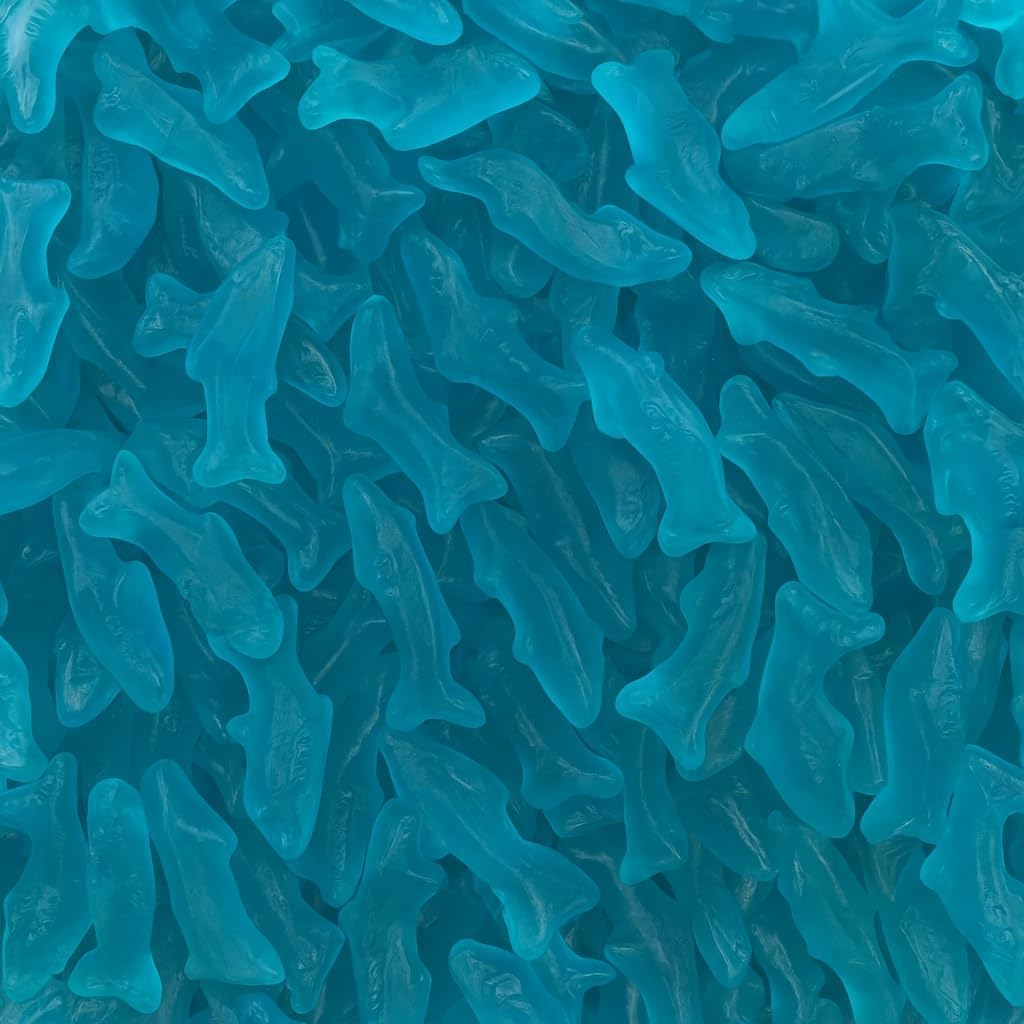 Bayside Candy Blue Raspberry Gummy Dolphins – Large, Sea Creature-Shaped Gummies with Bright Blue Berry Flavor (6.6LB)