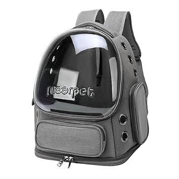 GAH Cat Carrier Backpack for Cat & Small Dog Portable Transparent for Hiking Grey