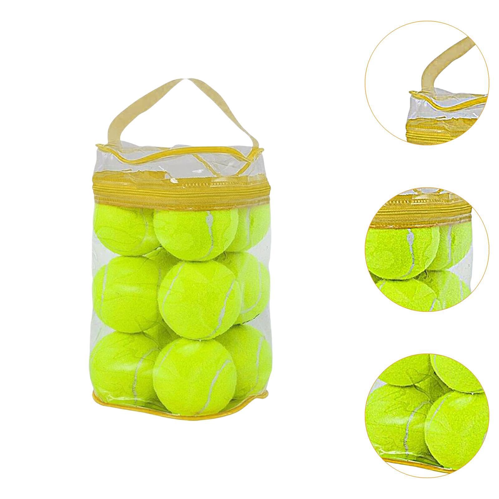 12 Pièces Balles de Tennis Caoutchouc Souple pour Exercice Extérieur Entraînement Pratique avec Pochette Rangement Convient Au Sport en Plein Air Jeux