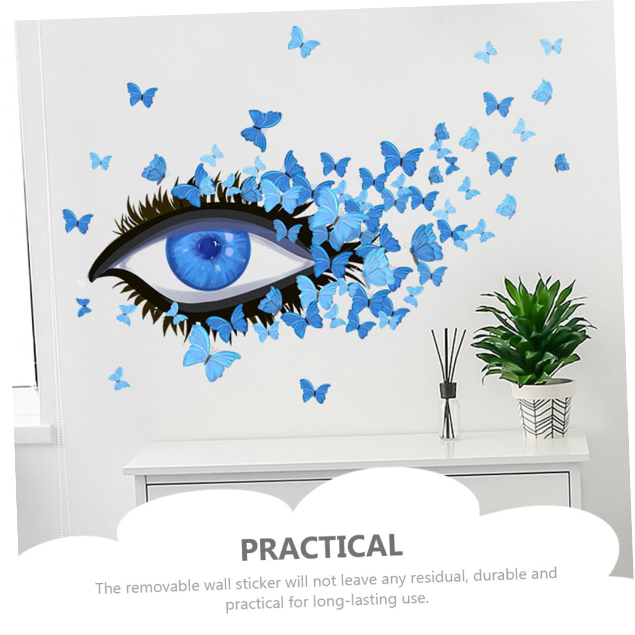 SHINEOFI 3 Set Adesivi Murali Adesivo Per Camera Autoadesivo Farfalla Decorazioni Arredamento Casa Adesivo Da Parete Per La Casa Decalcomania Della Parete Del Soggiorno Pvc Blu 2 Pezzi*3