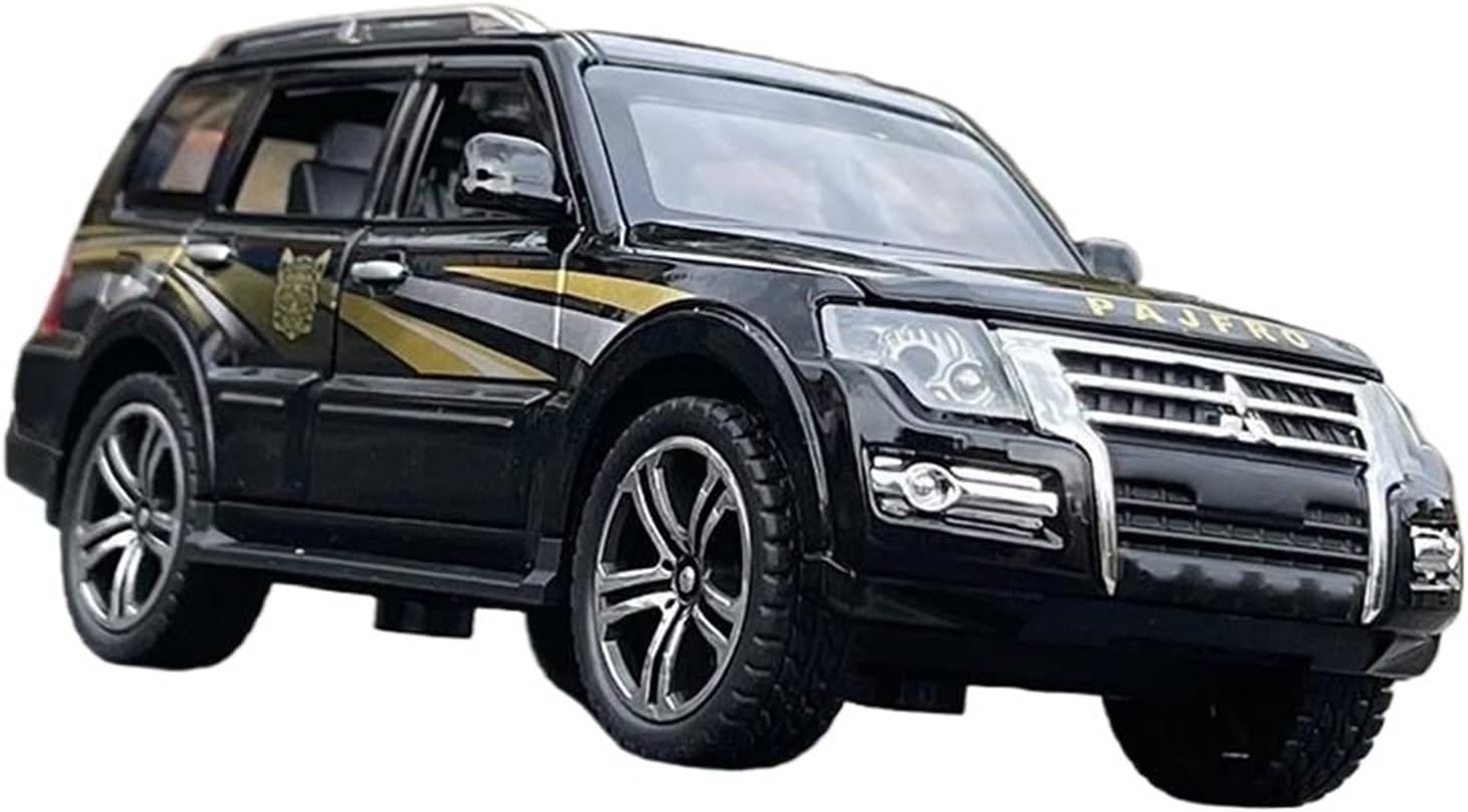 LUgez Scale Diecast Car 1:32 For Mitsubishis PAJERO SUV Alloy Car Model Metal Off-road Car Model High Simulation Car Model Collectible Model vehicle (Color : A)
