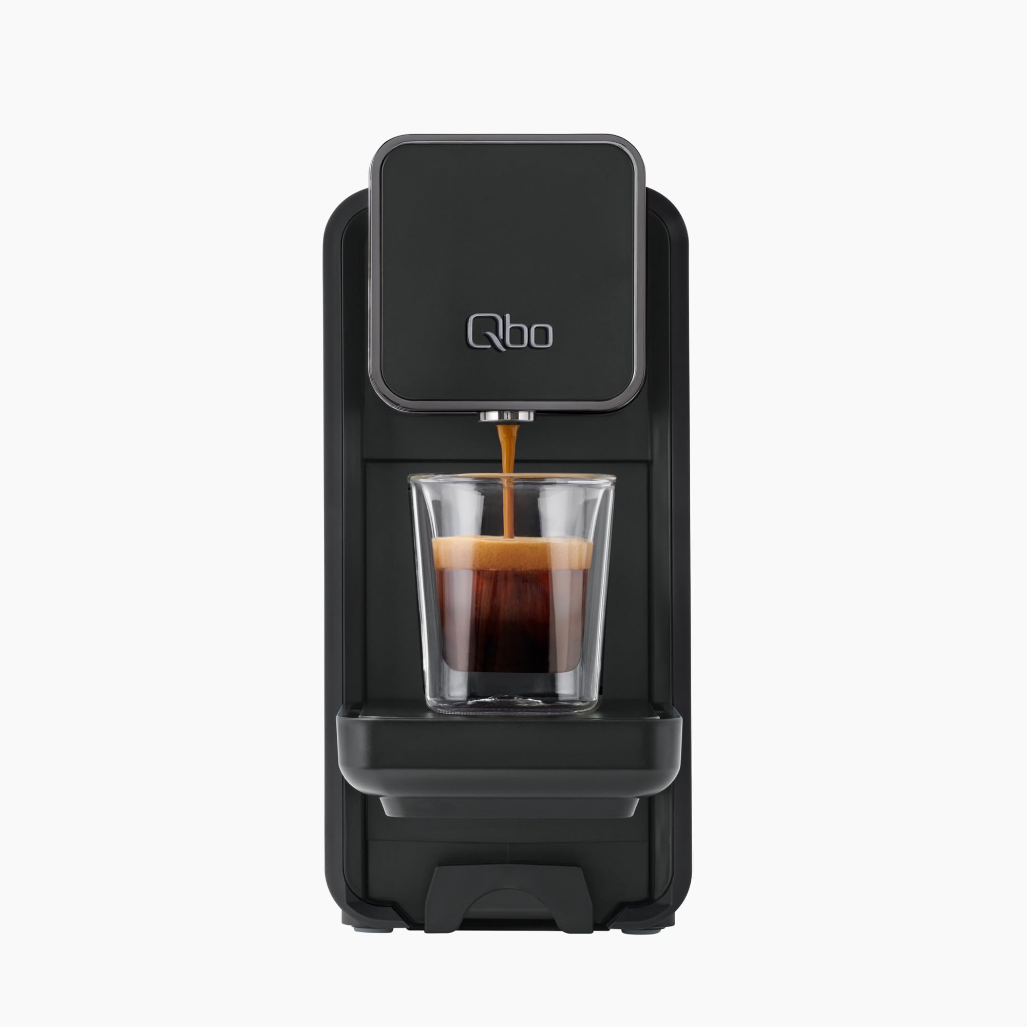 Tchibo Qbo ONE Premium Kapselmaschine inkl. 16 Kaffeekapseln für Espresso, Caffè Crema, Caffè Grande, Soft Black