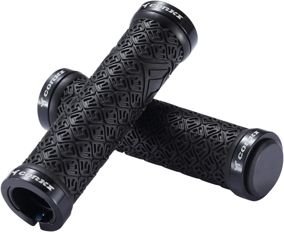 corki Mountain Bike Grips,Double Lock on Locking Bicycle Handlebar Grips for MTB,Downhill