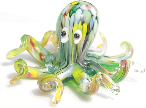Hand Blown Glass Octopus Sea Organism Crystal Ocean Animal Collectible Figurines Décor Statue Decorative Women Men