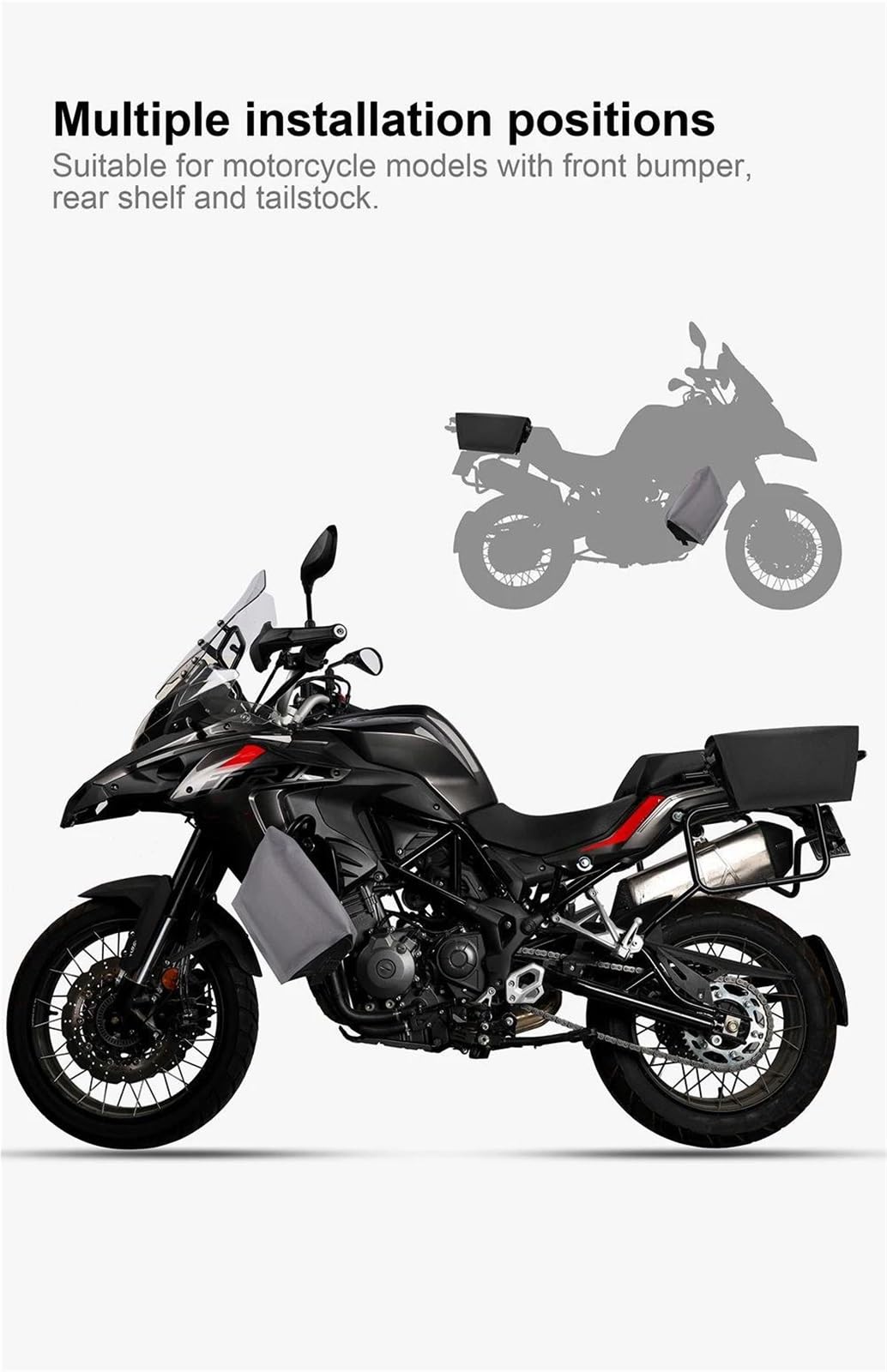 Reisebeutel Motorrad-Rucksack Mit Doppeltem Verwendungszweck, Aufbewahrungstaschen, Abnehmbare Hecktasche, Handtasche, 4 L, Motorrad-Seitenwerkzeugtasche, Zubehör(Nero)