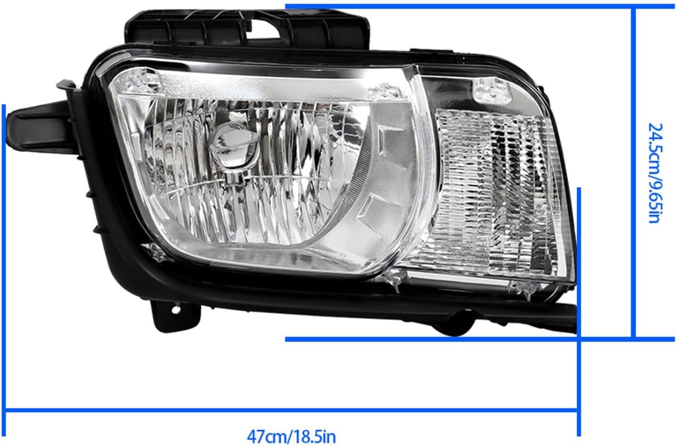 1 Pair Headlights for 2010 2011 2012 2013 Ca-maro Halogen Headlamp Assembly Driver and Passenger Side RH&LH
