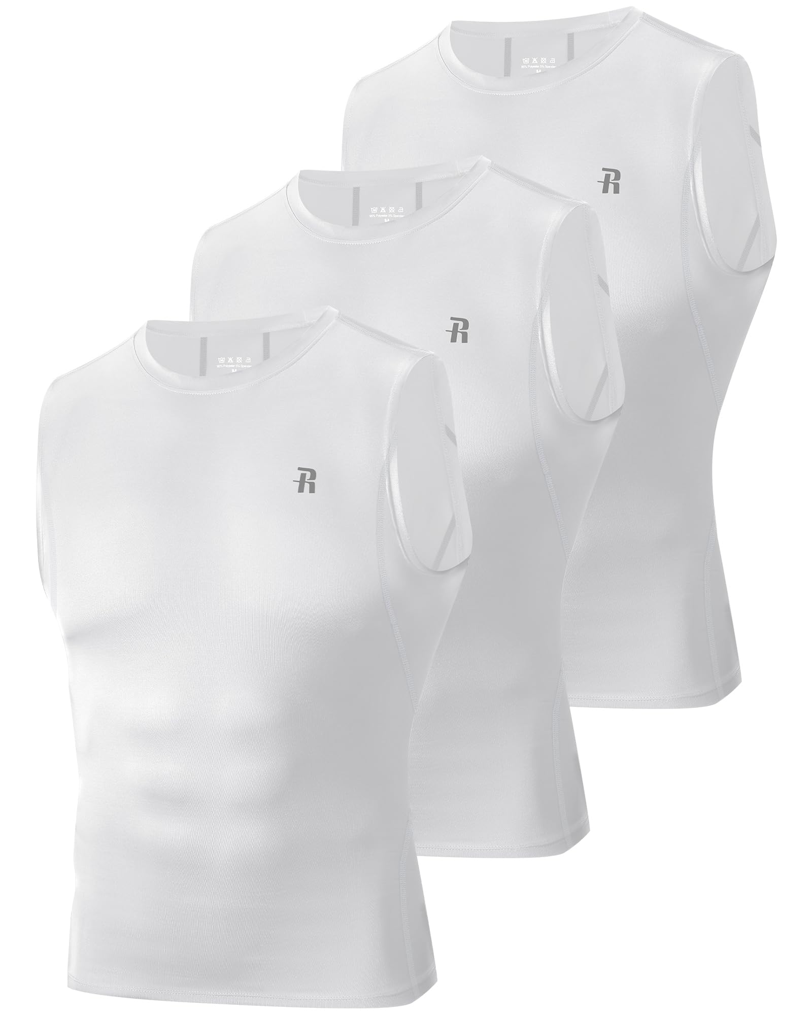 Runhit Herren Kompressionsshirt Tank Top Ärmellos, 1/3 Pack Funktionsshirt Atmungsaktiv Schnell Trocknend, Laufshirt & Muskelshirt für Fitness Gym Training, Sport Unterhemd