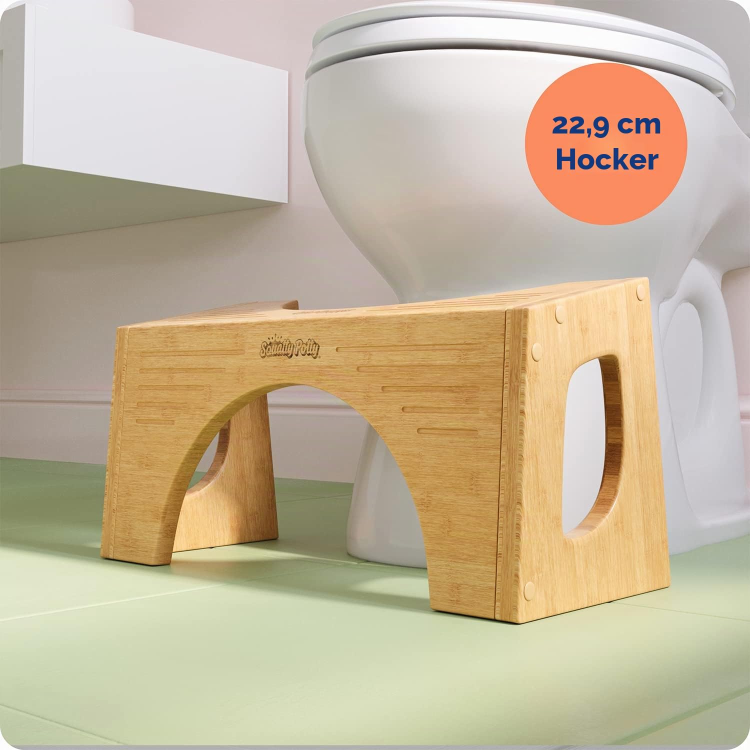 Squatty Potty The Original Bambus Flip Toilette Hocker, 7-Zoll & 9-Zoll Höhe, Braun