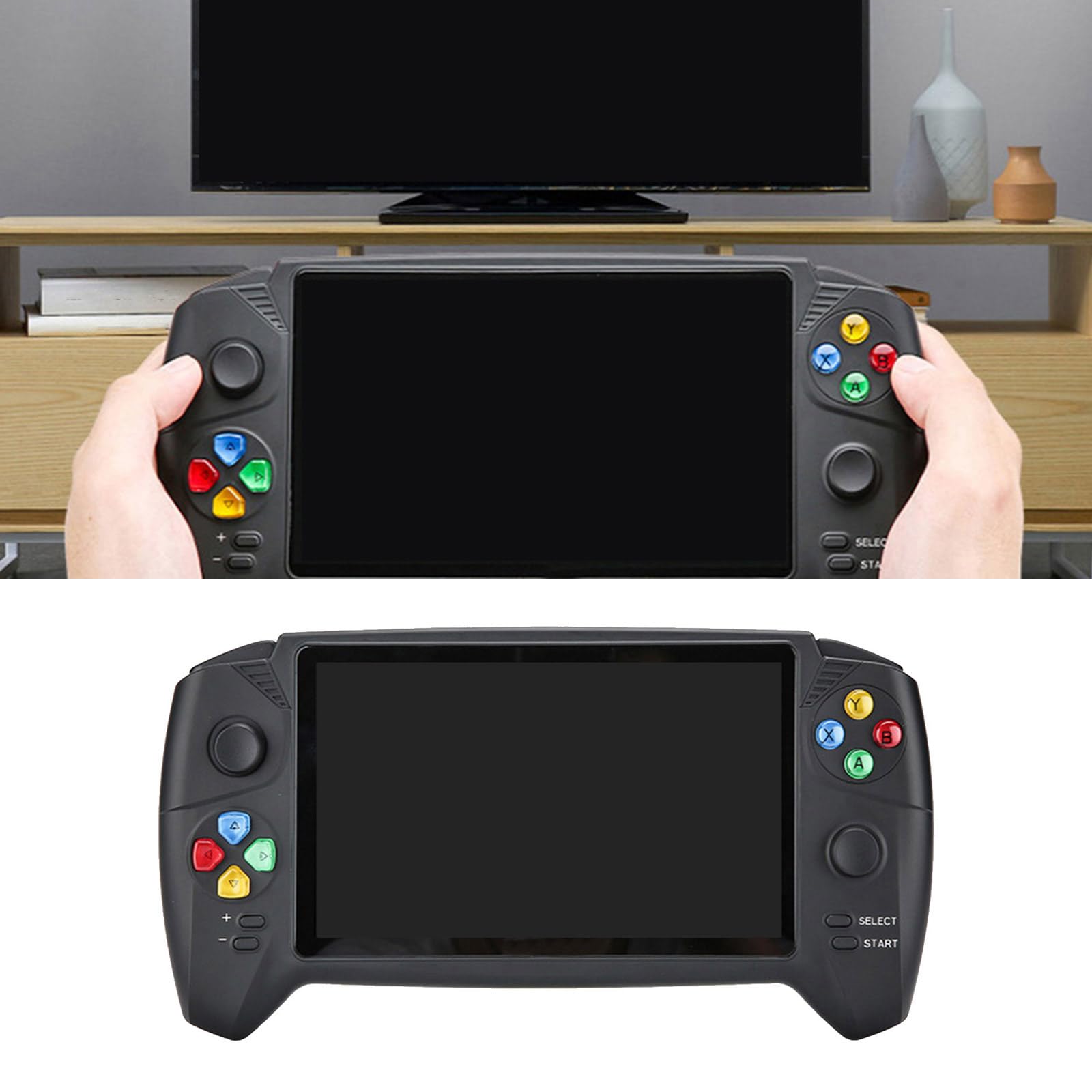 Joystick - Consola de juegos retro, dispositivo de mano de 7 pulgadas, pantalla grande, tarjeta de memoria recargable, expansión de tarjeta de memoria doble, consola retro, pantalla grande, accesorios