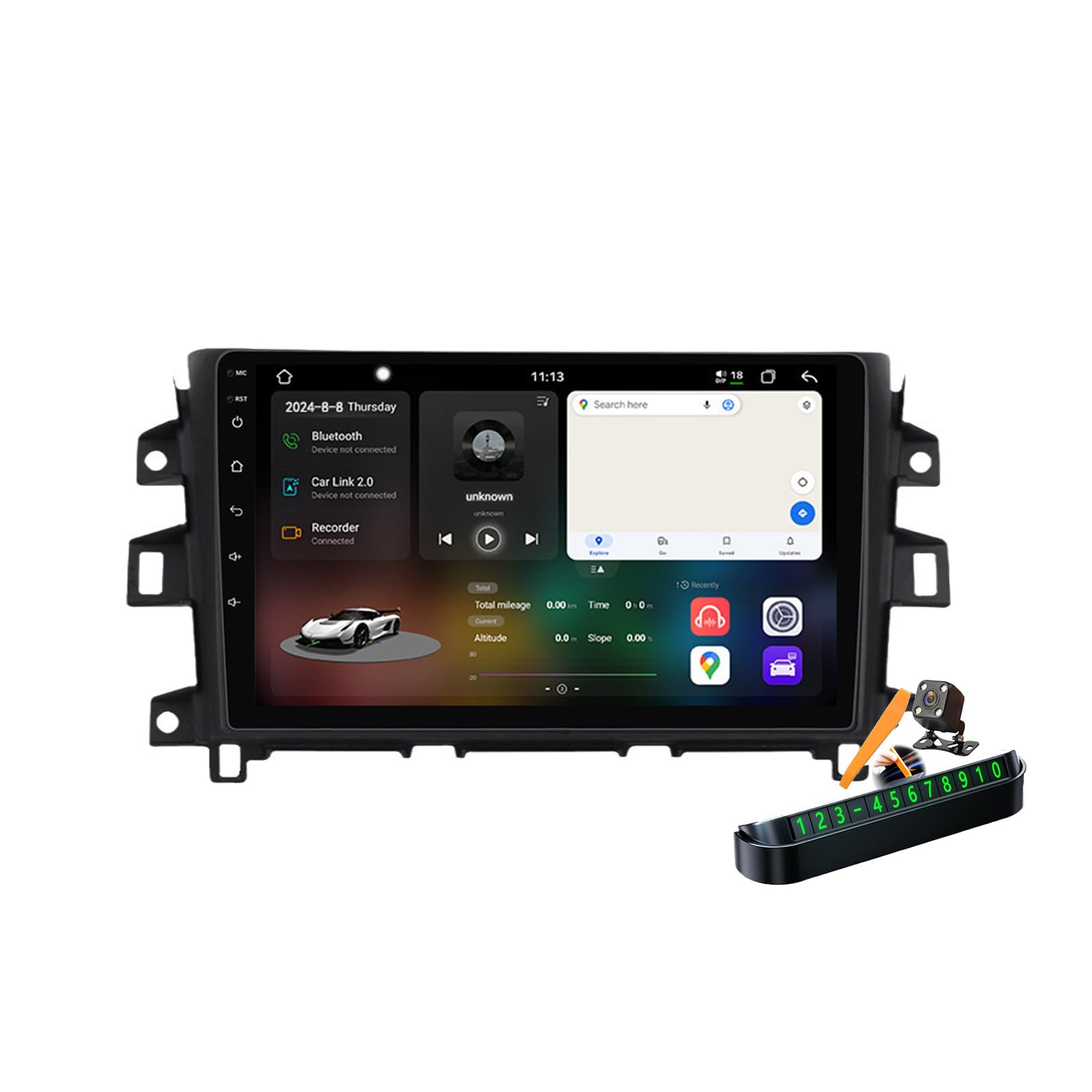Autoradio 2 Din Android 14 Navara NP300 GPS Carplay 4G WiFi récepteur FM BT 9''