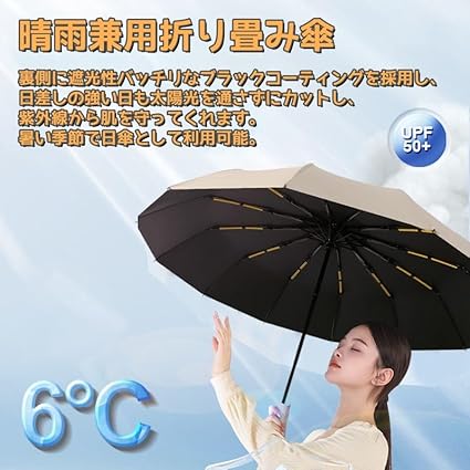 ワンタッチ　折りたたみ傘 Amazon | 【24本骨・特大サイズ】 折りたたみ傘 日傘 ワンタッチ