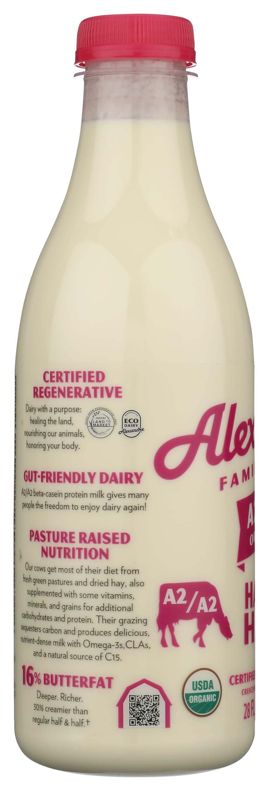 ALEXANDRE FAMILY FARMS Organic Rich Creamy Half And Half, 28 FZ
