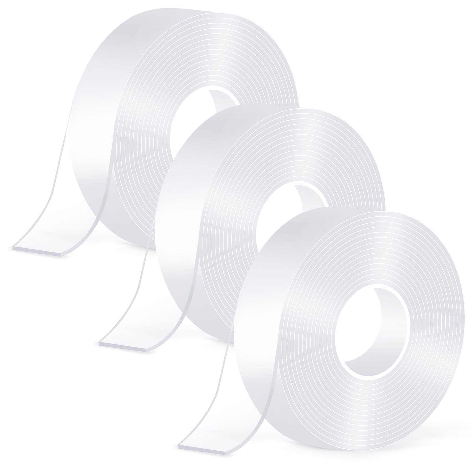 Double Sided Tape Heavy Duty,(9mx2cmx2mm,3Rolls) Strong Double Sided Mounting Nano Tape,Multipurpose Clear Adhesive Picture Hanging Strips,Removable Adhesive Sticky Tape for Poster Walls Decor Carpet