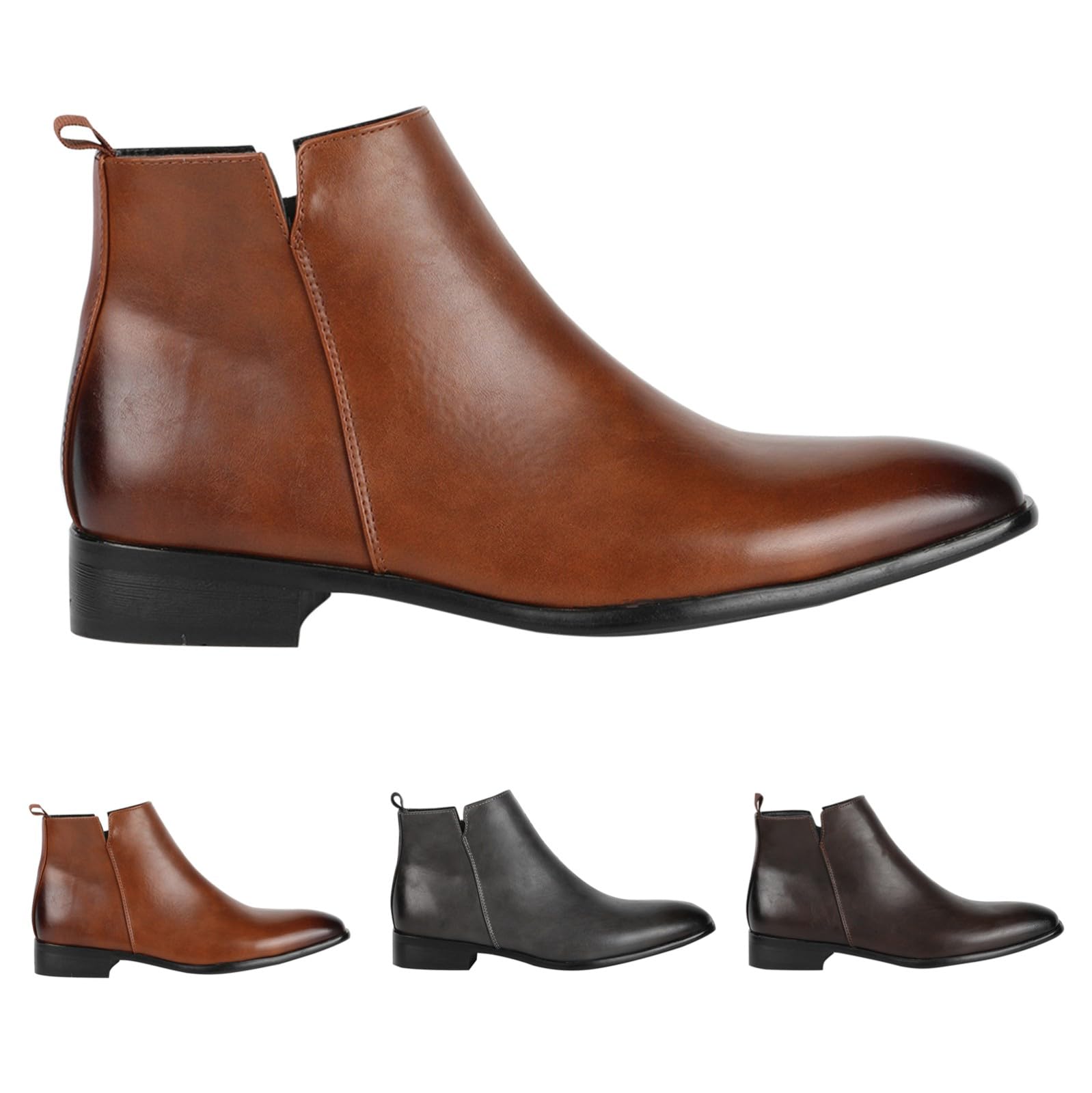 Scarpe Uomo D Affari Cuocere Confortevoli - Stivali di grandi dimensioni da uomo Sneaker Piccolo Tacco Scarpa Casual Sneakers Senza Lacci Stivaletti Punta Punta A Punta A Punta A Punta Stivali Moda