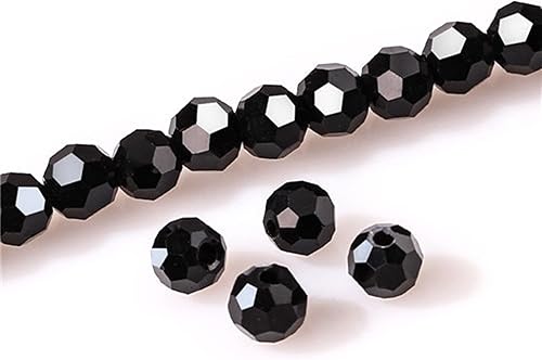 Miniatura 4 de Niziky 140 cuentas de cristal Rondelle de 0.394in para hacer joyas, cuentas de cristal redondas facetadas negro azabache para hacer joyas, cuentas