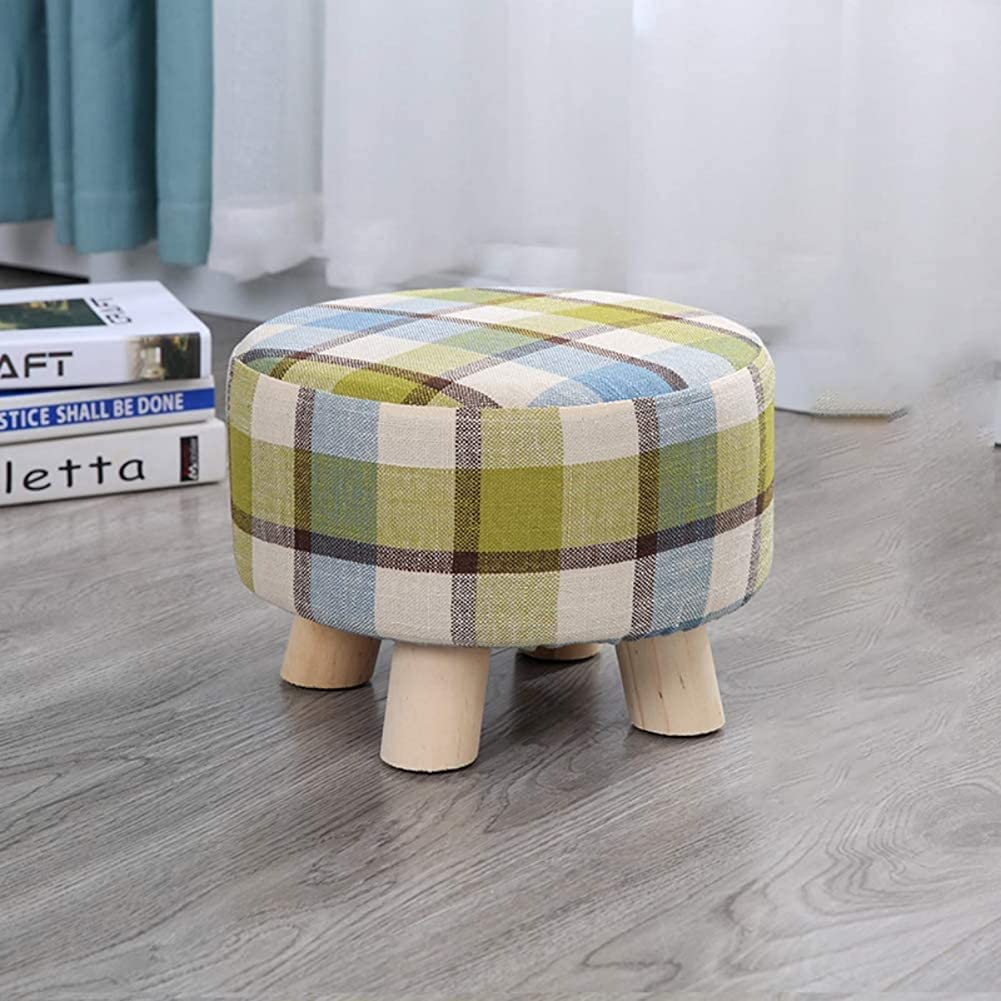 Pouf à 4 pieds en bois massif et finitions tissu premium
