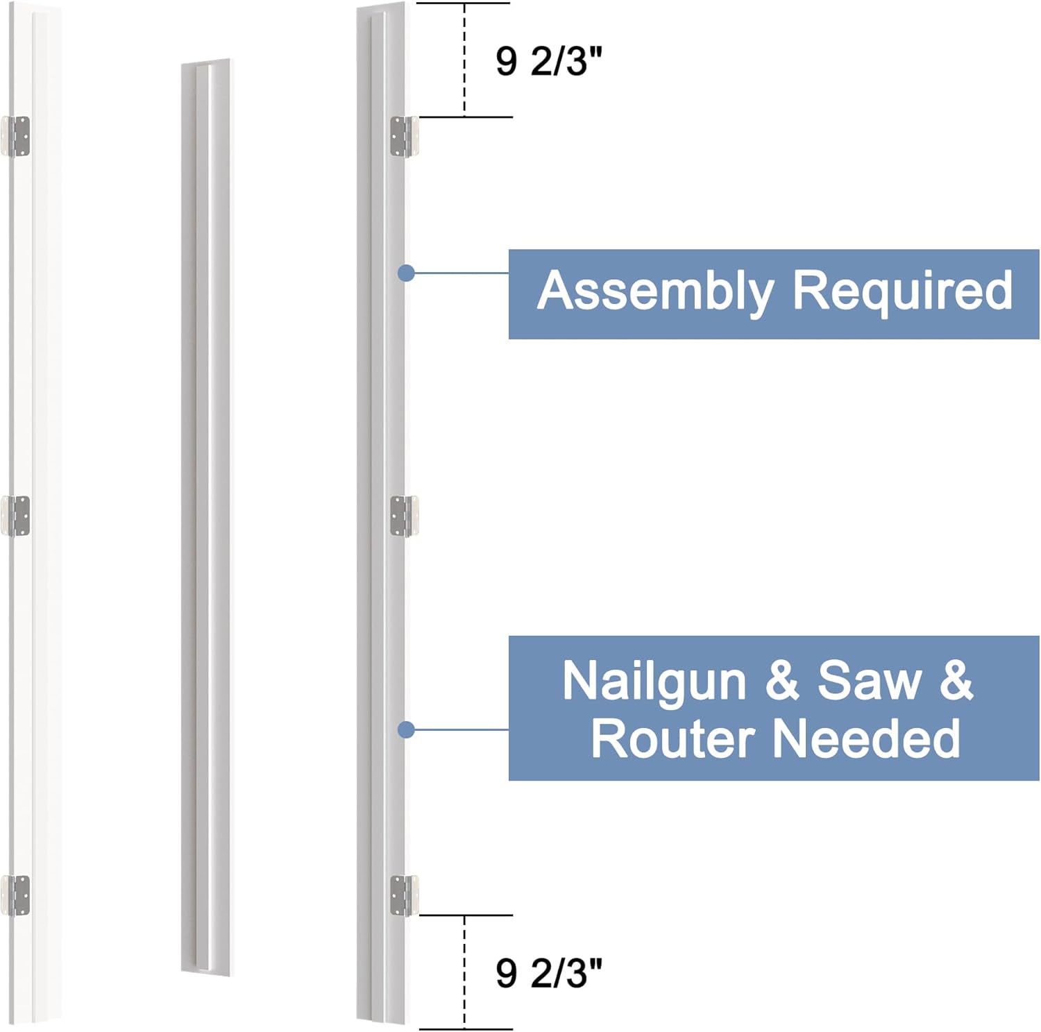 Pine Wood Interior French Door Jamb Frame Kits, Multi-Size Adjustable Jamb (Fits Up to 72'' W), Assemly Required, Complete with Door Seal Strips & 6 Silver Hinges & Pre-Drilled Top Latch & Levers