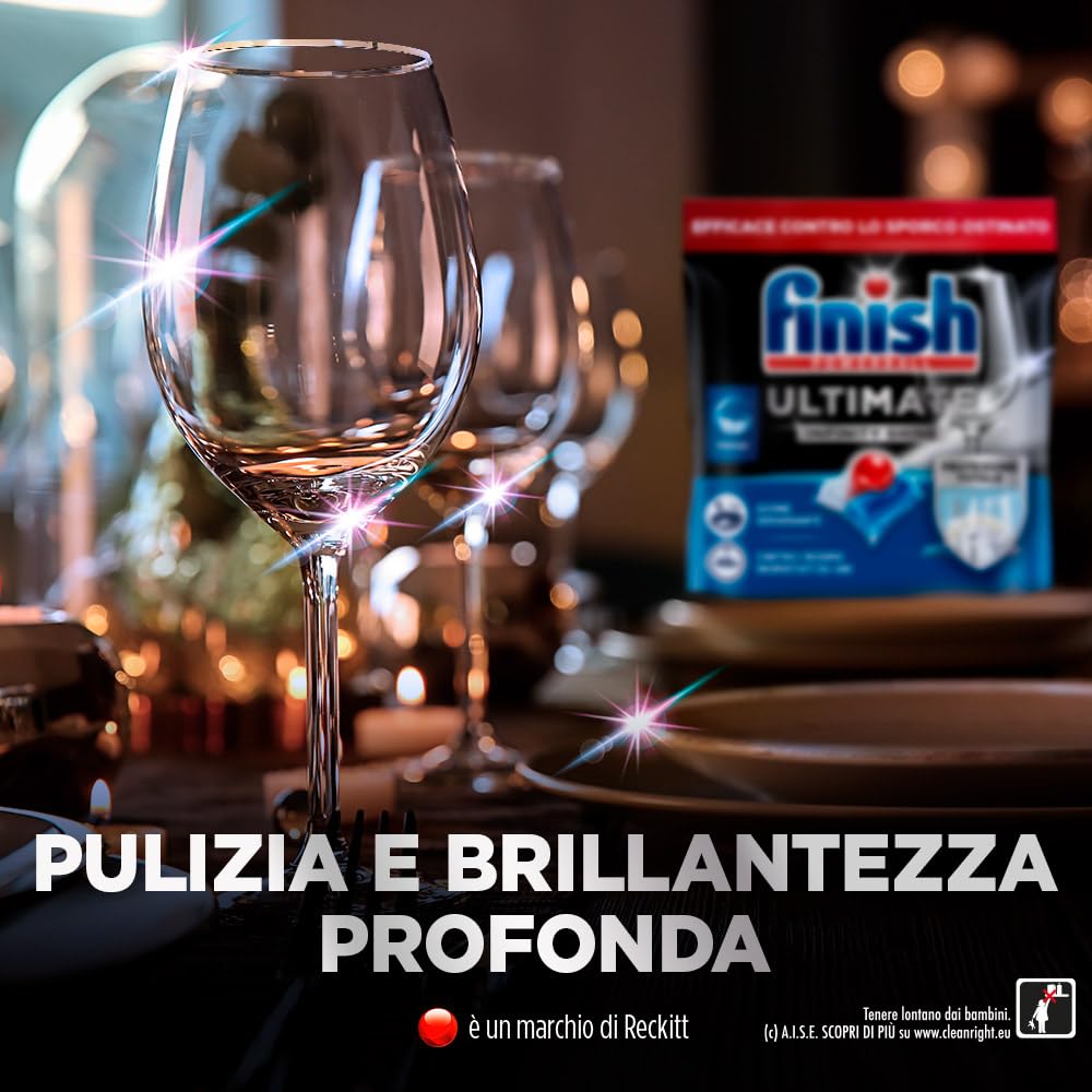Finish Ultimate Infinity Shine Pastiglie Lavastoviglie, 160 Capsule Lavastoviglie, Detergenti per Lavastoviglie contro lo Sporco e i Residui Incrostati