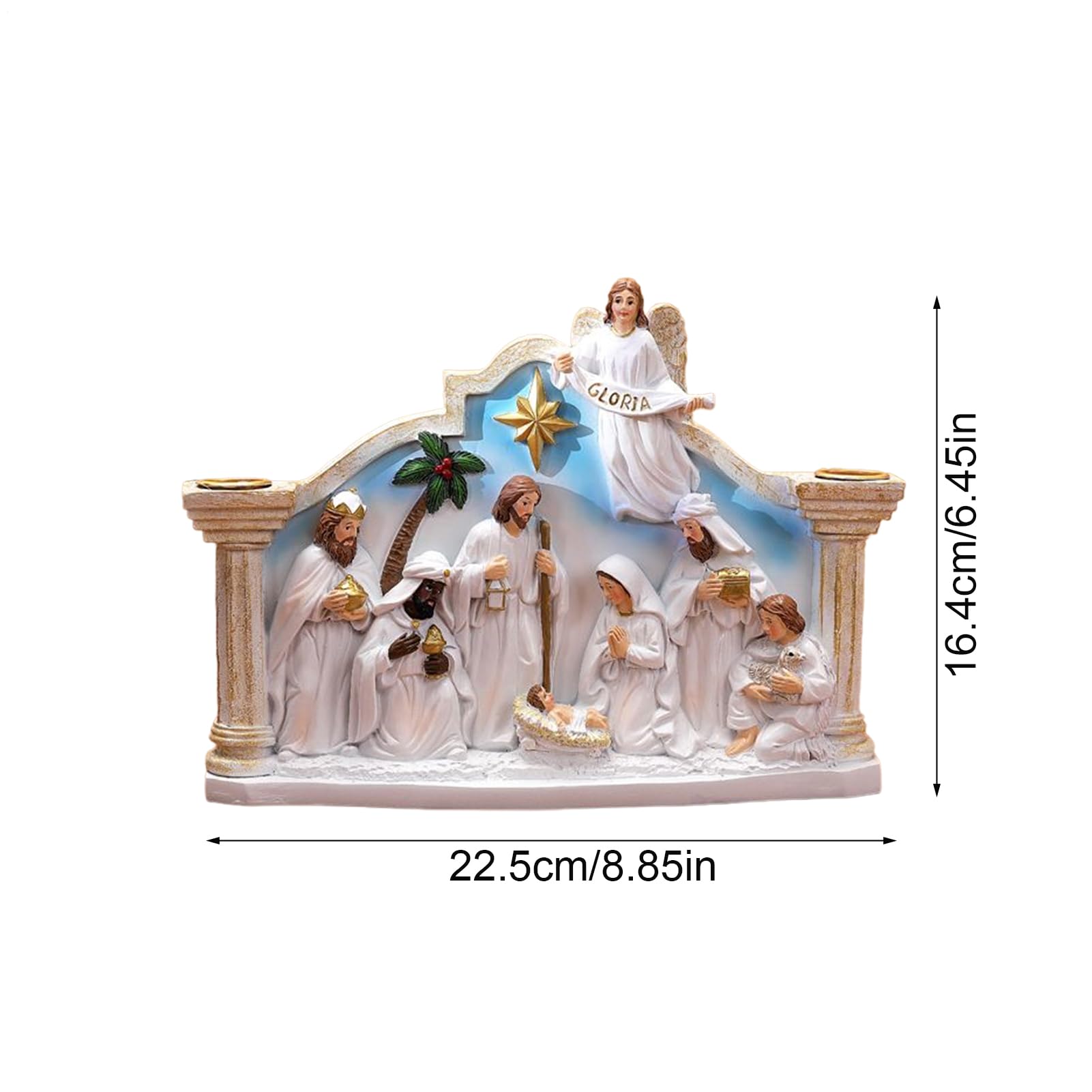 Portacandela Presepe Avvento Statua Candeliere Natalizio per Feste