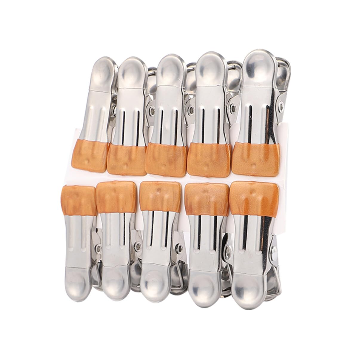 Wäscheklammern aus Edelstahl, 1 Set 20 Stücke Dip Anti Slip Edelstahl wäscheklammer Metall peg Clips Socke Trocknen Clip Wäsche(Golden)