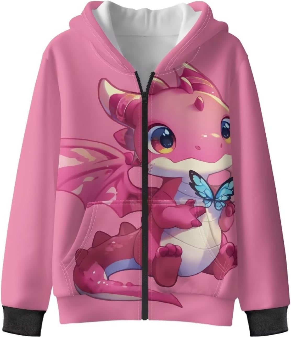 Pensura Kids Full Zip-Up Hoodie Long Sleeve Hooded Sweatshirt Jacket Casual Clothing