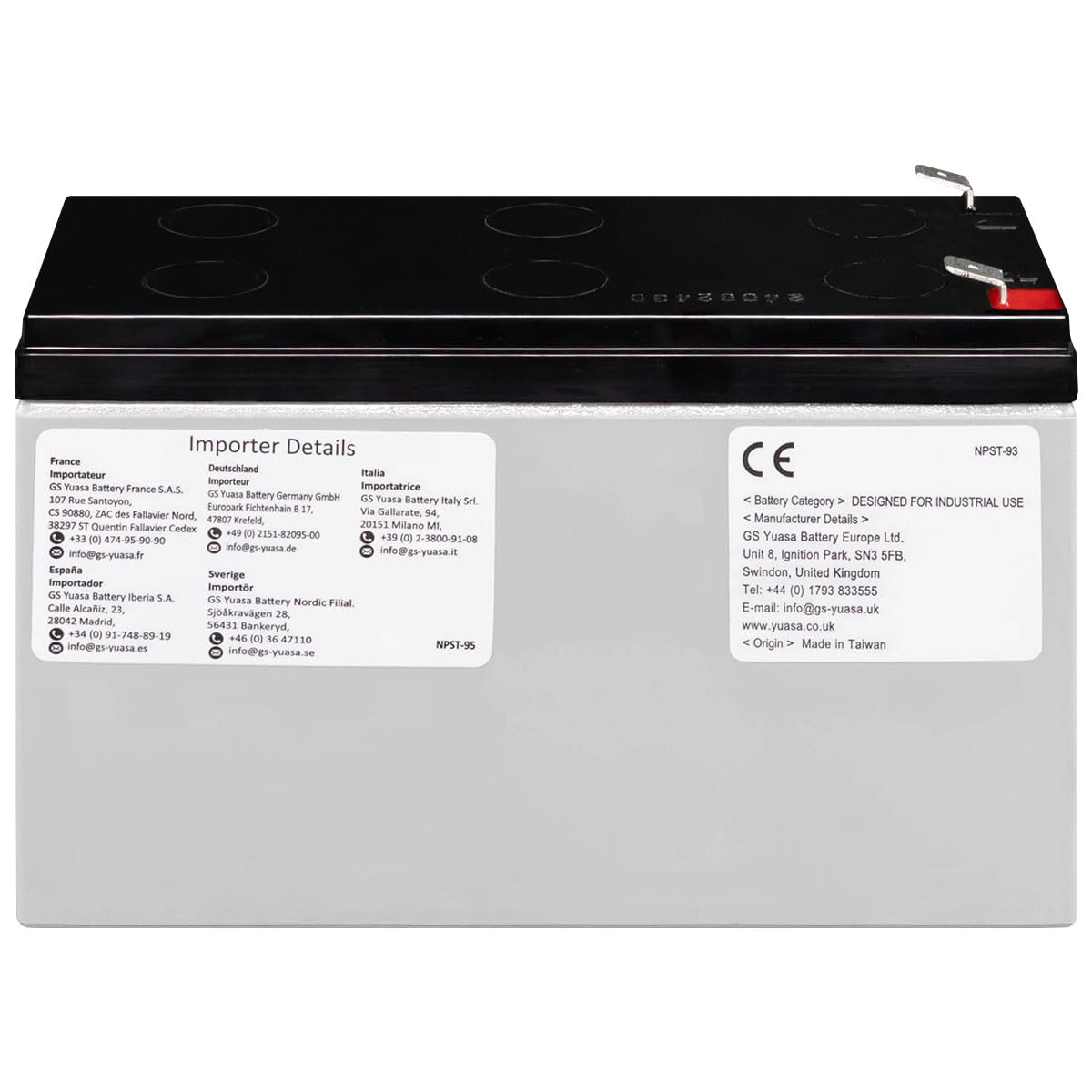 Yuasa Bleiakku für USV 12V 8,5Ah NPW45-12 (Faston 250 6,3mm)