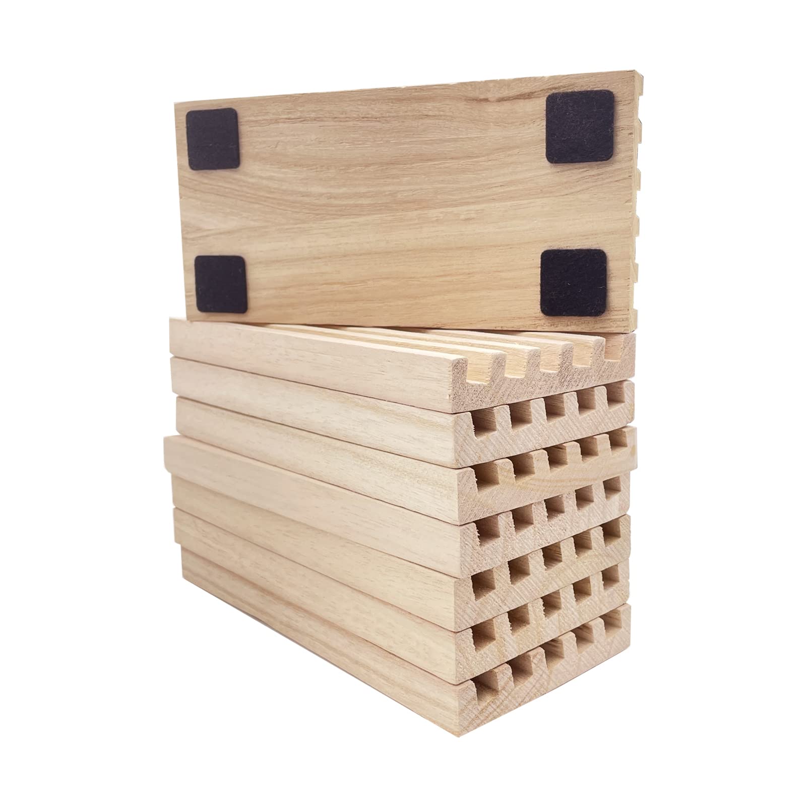 SUTIMSHE Lot de 8 plateaux de domino en bois naturel pour trains mexicains, supports de tuiles de domino, support double pour 12 carreaux, poulet et autres jeux de dominos, dominos non inclus