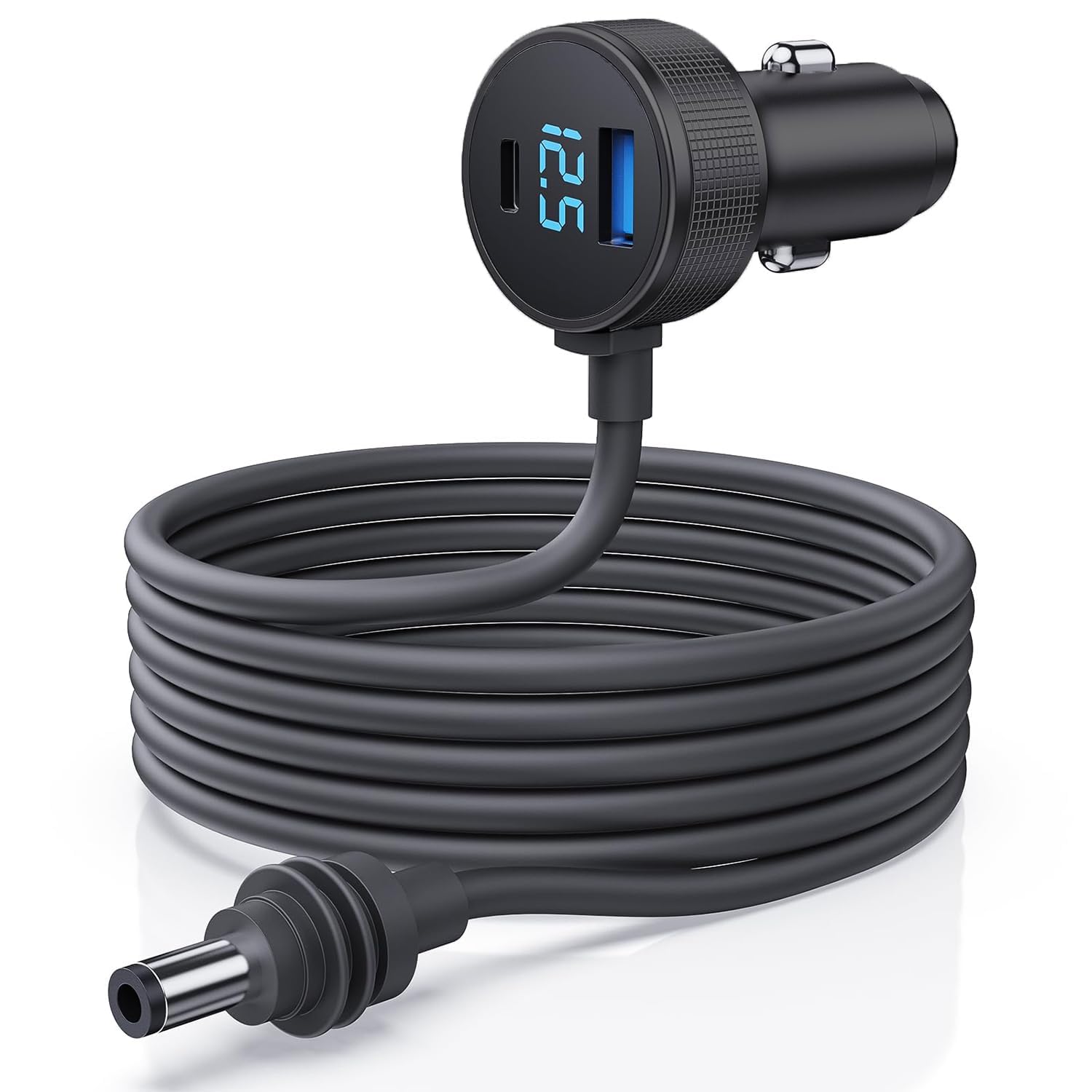 Starlink Mini Cable 3m, 3 in 1 Starlink Mini Car Charger DC Power Cable+ Cigarette Lighter Adapter 12V-48V with Digital Display, Durable USB C PD 35W and USB A 30W Ports for Trucks and Cars-image-15