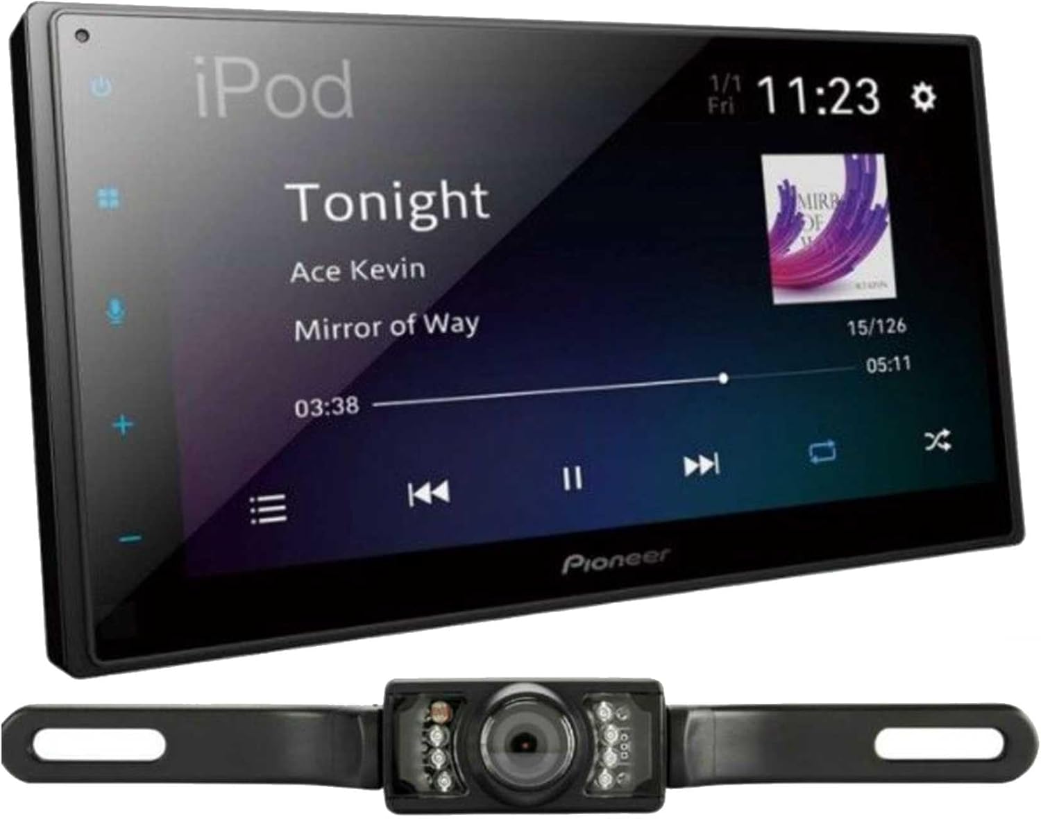 Pioneer DMH-1800NEX 6.8" Double-DIN Digital Multimedia Receiver with License Plate Style Backup Camera