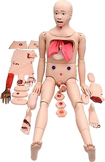 PreAsion Trauma Care Manikin Nursing Manikin Training 24 Wound Modules Multi Functional Wound Care Training Mannequin Advanced Anatomical Human Model for Teaching Life-Size
