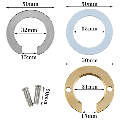 Miniatura 2 de 1 juego de tuercas de fijación para grifo, diámetro interior de 1.22 pulgadas1.220 in, juego de herramientas de fijación de grifo caliente y frío,