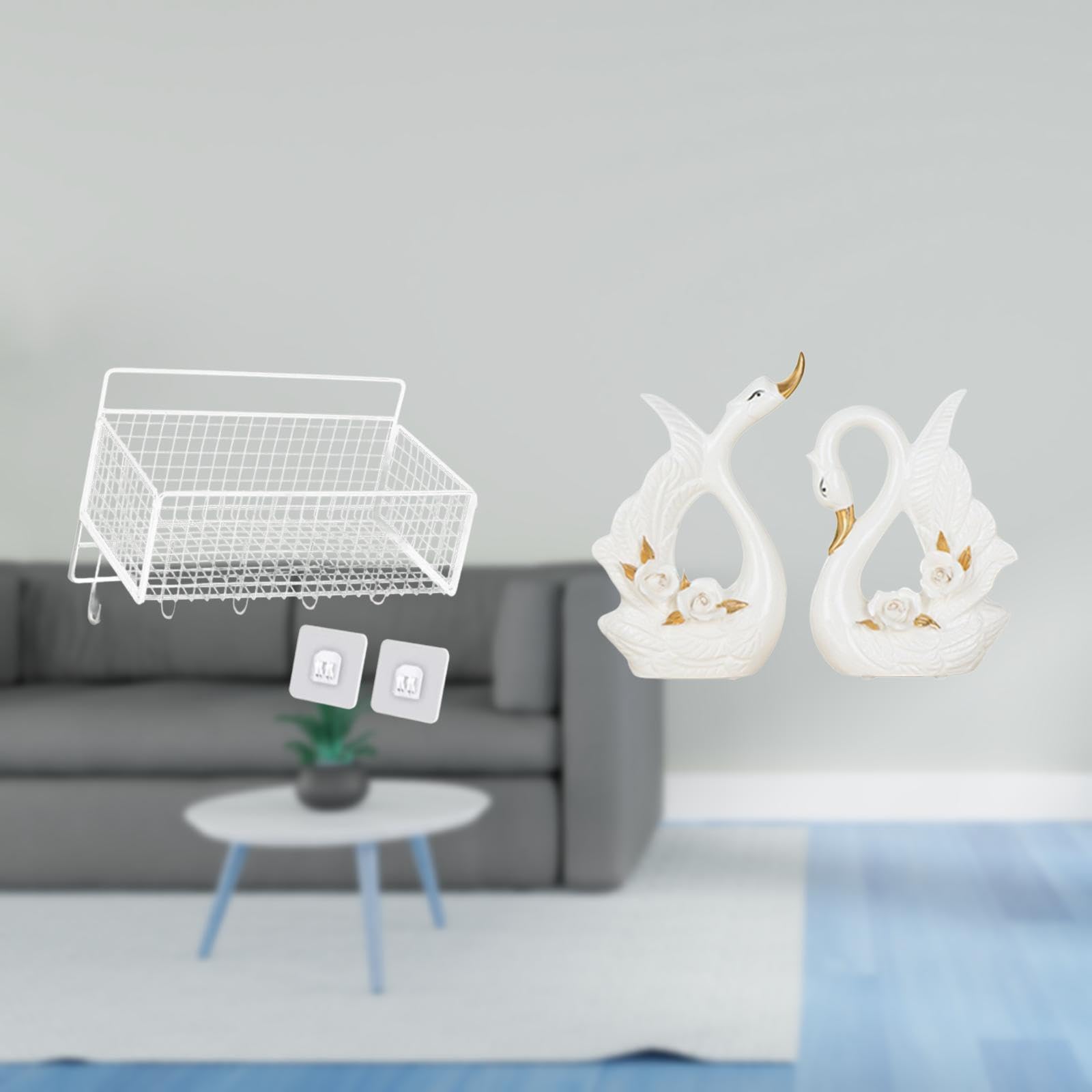 Graceful Pair of Swan Figurines Refined Ceramic Animal Artistry for Sophisticated Home Display on Bookshelf or Cabinet Decor Enhancement|Home & Garden| Kitchen Dining & Bar| Kitchen Stora-image-47