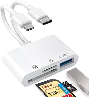 CULGC SD Card Reader, SD Card Adapter for iPhone, iPad, Memory Card Reader with Lightning and USB C Camera Adapter, Suppor... Price In India