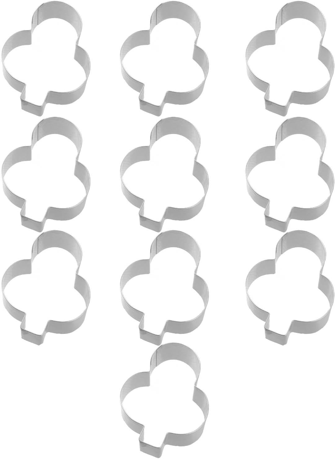 Nagao Cookie Cutter, Stainless Steel, Clover, Medium, Set of 10