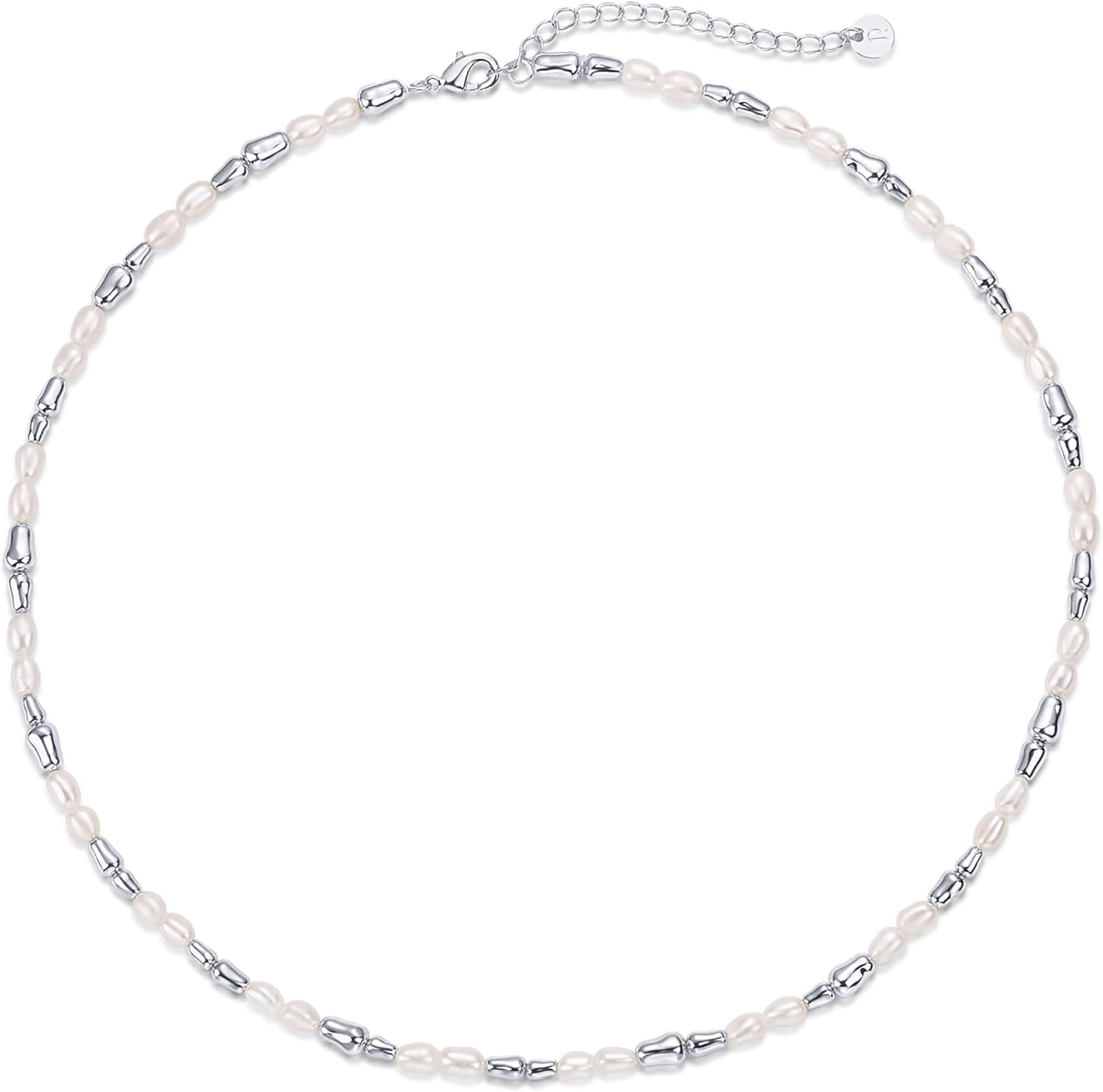 PAVOI 14K-18K Gold Plated Dainty Pearl Necklaces for Women - Station Beaded Choker Paperclip Chain Gold Pearl Necklace Bridal Jewelry - Image 3