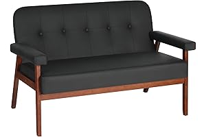 STHOUYN 50"W Black Loveseat Sofa with USB Charging Ports