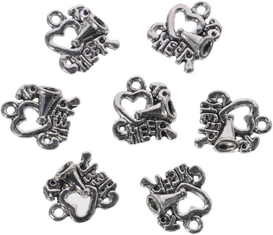 50Pcs Heart Shape Cheer Horn Charms, Alloy Cheer leading Theme Charms Love Cheer Sport Loudspeaker Pendants for Jewelry Making - Image 4