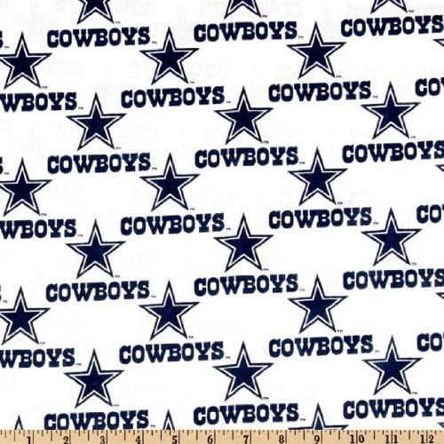 NFL Cotton Broadcloth Dallas Cowboys White, Fabric by the Yard