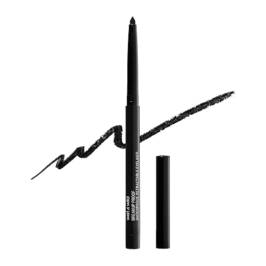 wet n wild Mega Last Breakup Proof Liquid Waterproof Eyeliner, Blackest Black, Quick Drying Retractable Gel Eyeliner, Smudge Resistant, Long Lasting 16 Hour Wear, Ultra Fine Brush Tip Pen