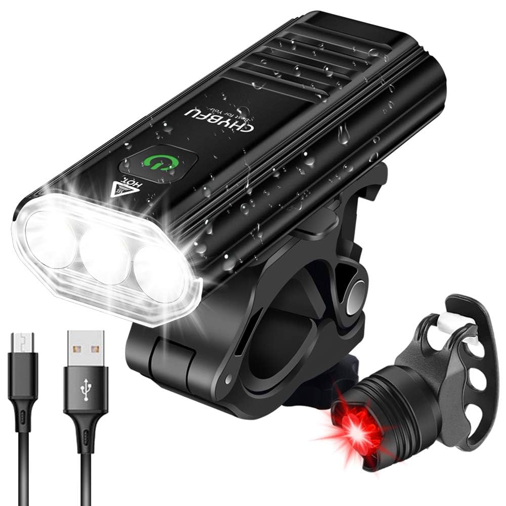 Amazon | USB充電式自転車ライトセット CHYBFU 1800ルーメン