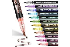 8 Colors Outline Markers: Double Your Creativity with Shimmering Metallic Glitter