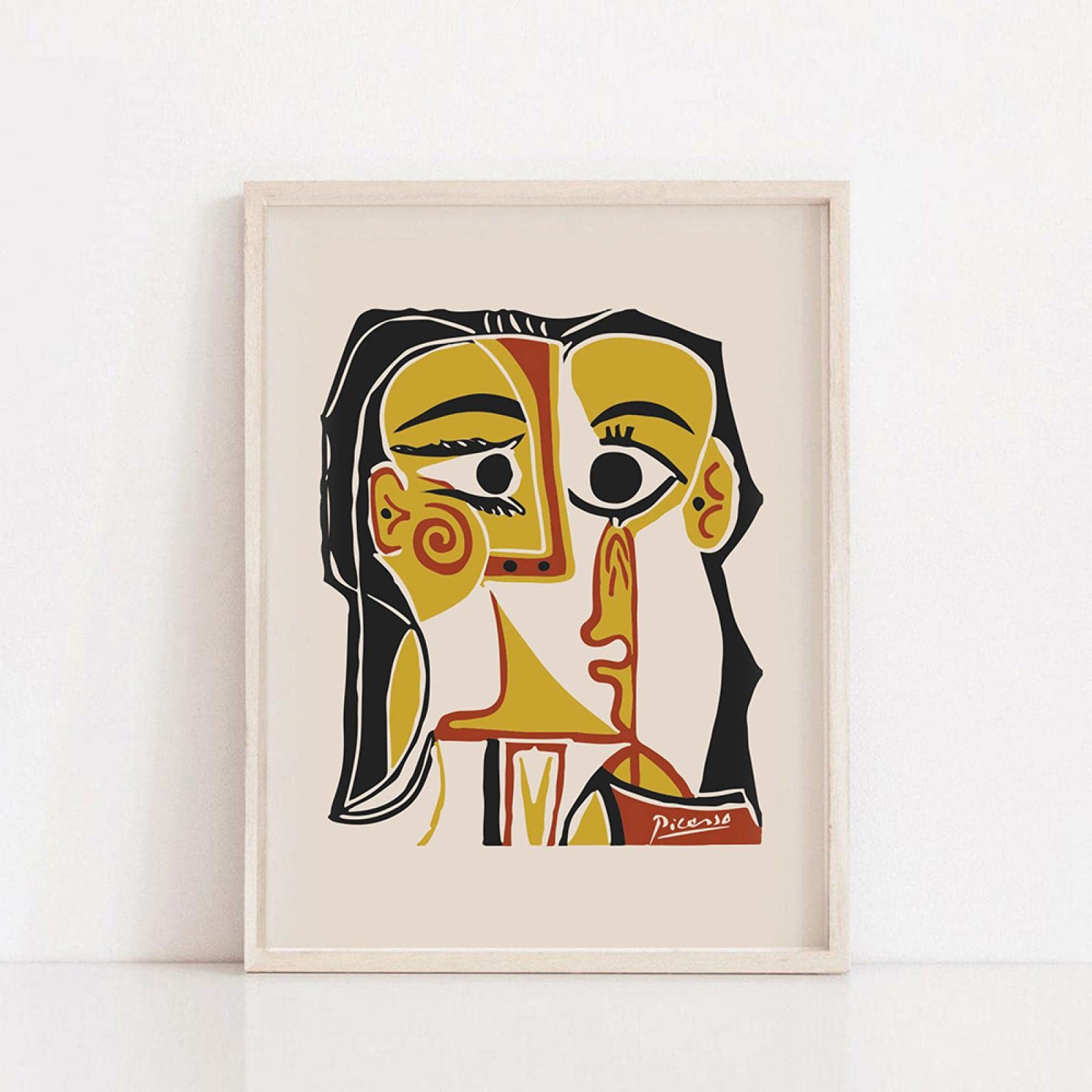 SDVIB Picasso-Poster mit abstrakten Figuren, neutraler Ton, Mädchengesicht, Wandkunst, Bild, Drucke, Leinwandgemälde, Wohnzimmer, Heimdekoration, 40 x 60 cm, 3 Stück, rahmenlos
