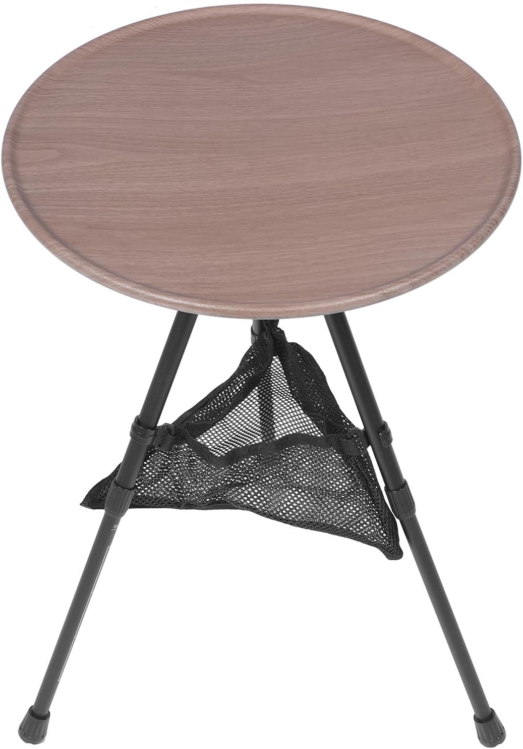 Aluminum Alloy Folding Camp Table Portable Round Picnic Table with Adjustable Height and Storage Net for Outdoor Camping and Hiking